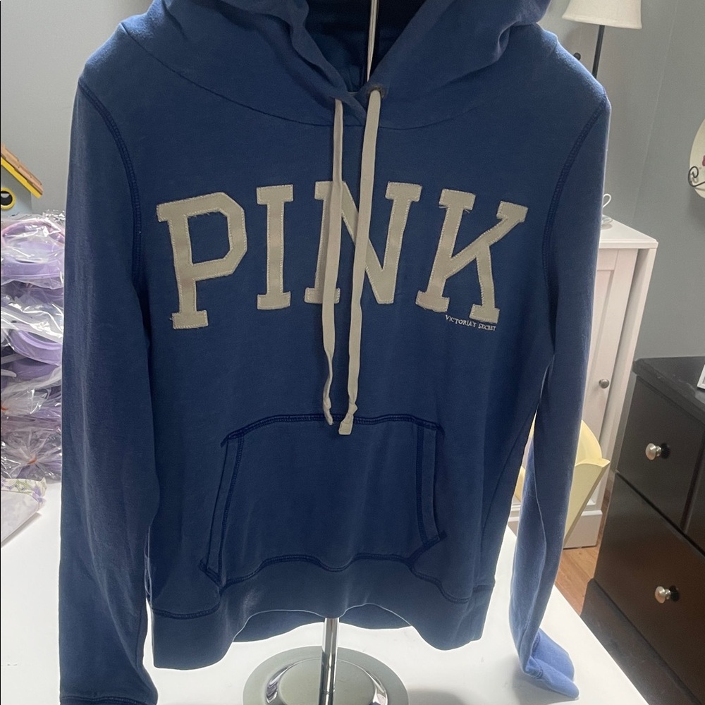 Summer Sale Markdown Gently Loved 💙Victoria's Secret Blue Hoodie with White Logo